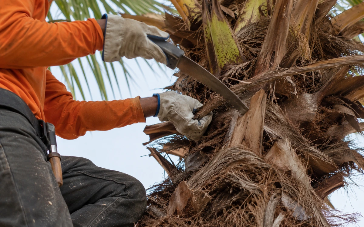 Palm tree pruning contractor